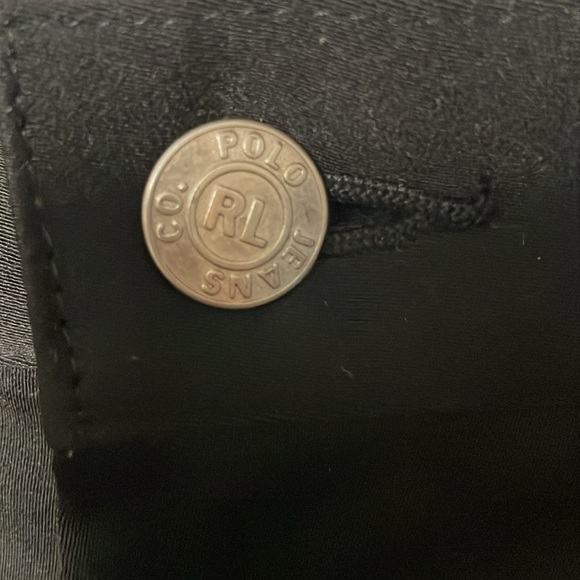 POLO JEANS Black‎ Zip Up Skirt w Slit & Back Pockets Size 14 EUC Preppy Academia - Picture 2 of 11